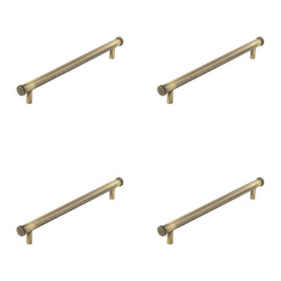 4 PACK Stylish 224mm Antique Brass Cabinet Handle for Modern and Classic Interiors - Kitchen Drawer Pull Handle