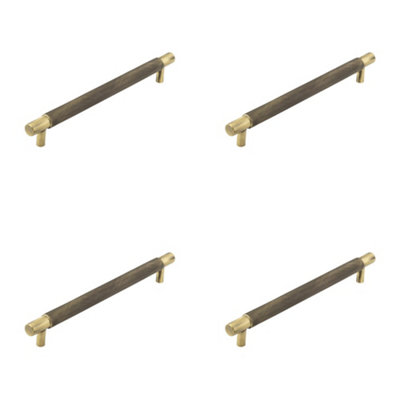 4 PACK Stylish 224mm Antique Brass Cabinet Handle for Modern Furniture - Kitchen Drawer Pull Handle