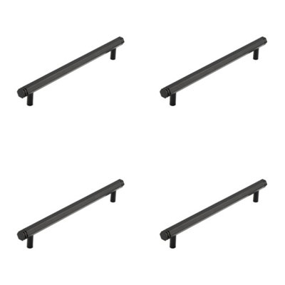 4 PACK Stylish 224mm Black Cabinet Handle for Modern Interiors - Kitchen Drawer Pull Handle