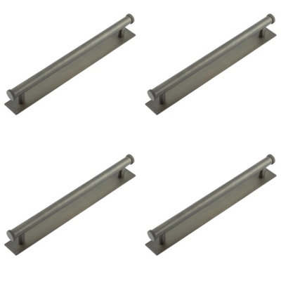 4 PACK Stylish 224mm Dark Bronze Cabinet Handle with Knurled Design - Kitchen Drawer Pull Handle