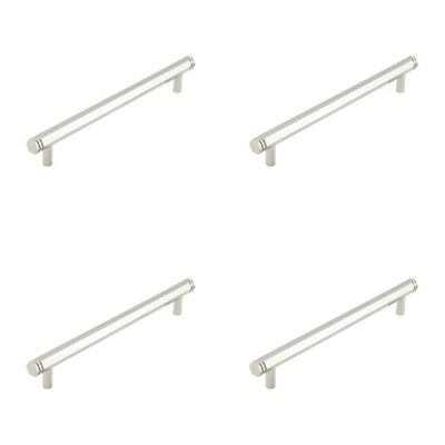 4 PACK Stylish 224mm Polished Nickel Cabinet Handle for Modern Interiors - Kitchen Drawer Pull Handle