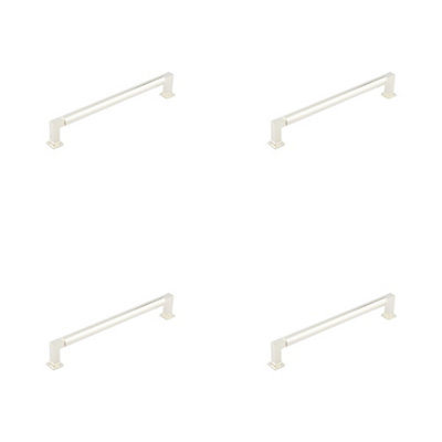 4 PACK Stylish 224mm Round Cabinet Handle in Polished Nickel Finish - Kitchen Drawer Pull Handle