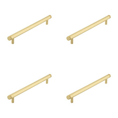 4 PACK Stylish 224mm Satin Brass Cabinet Handle for Modern Interiors - Kitchen Drawer Pull Handle