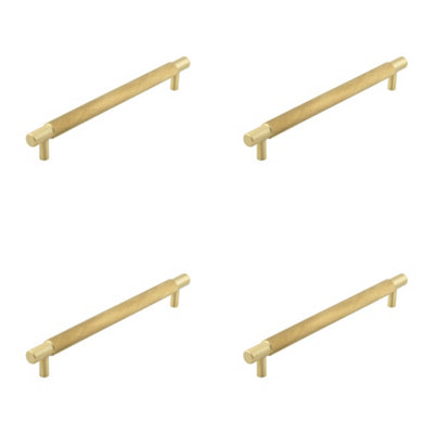 4 PACK Stylish 224mm Satin Brass Cabinet Handle for Modern Spaces - Kitchen Drawer Pull Handle