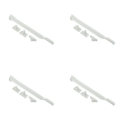 4 PACK Stylish 250mm White Non-Lockable Casement Stays for Windows - Window Peg Bar