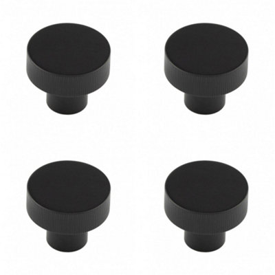 4 PACK Stylish 30mm Black Knob for Cupboards - Kitchen Cabinet Knob