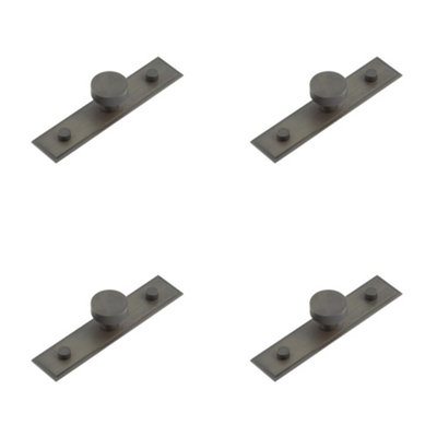 4 PACK Stylish 30mm Dark Bronze Cupboard Knob with Stepped Backplate - Kitchen Cabinet Knob