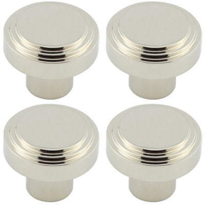 4 PACK Stylish 30mm Polished Nickel Cupboard Knob for Modern Interiors - Kitchen Cabinet Knob