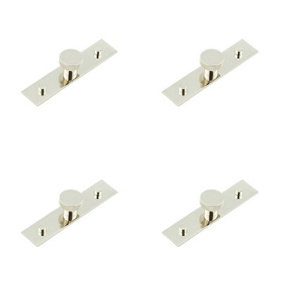 4 PACK Stylish 30mm Polished Nickel Cupboard Knob with Backplate - Kitchen Cabinet Knob
