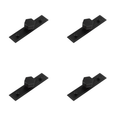 4 PACK Stylish 30mm Stepped Matt Black Cupboard Knob for Modern Interiors - Kitchen Cabinet Knob