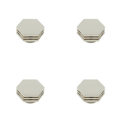 4 PACK Stylish 40mm Polished Nickel Cupboard Knob for Modern Interiors - Kitchen Cabinet Knob