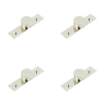 4 PACK Stylish 40mm Polished Nickel Cupboard Knob with Backplate - Kitchen Cabinet Knob