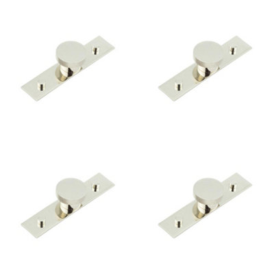 4 PACK Stylish 40mm Polished Nickel Cupboard Knob with Plain Backplate - Kitchen Cabinet Knob