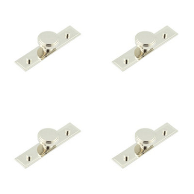 4 PACK Stylish 40mm Polished Nickel Cupboard Knob with Stepped Backplate Kitchen Cabinet Knob