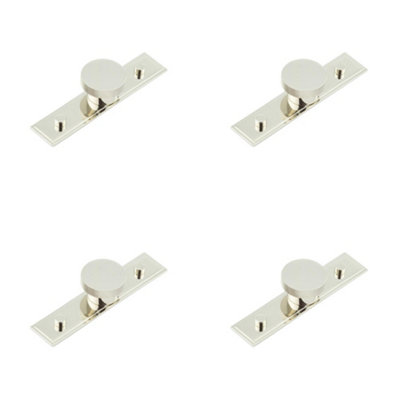 4 PACK Stylish 40mm Polished Nickel Cupboard Knob with Stepped Backplate - Kitchen Cabinet Knob