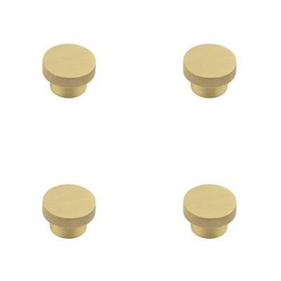 4 PACK Stylish 40mm Satin Brass Cupboard Knob for Modern Decor - Kitchen Cabinet Knob
