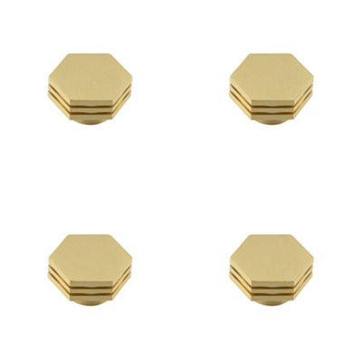 4 PACK Stylish 40mm Satin Brass Cupboard Knob for Modern Interiors Kitchen Cabinet Knob