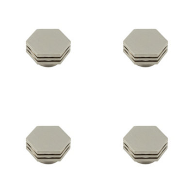 4 PACK Stylish 40mm Satin Nickel Cupboard Knob for Modern Interior Units - Kitchen Cabinet Knob