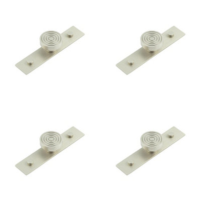4 PACK Stylish 40mm Satin Nickel Cupboard Knob with Elegant Backplate - Kitchen Cabinet Knob
