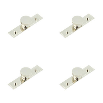 4 PACK Stylish 40mm Stepped Backplate Cupboard Knob in Polished Nickel - Kitchen Cabinet Knob