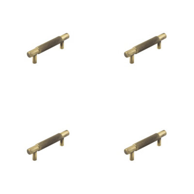 4 PACK Stylish 96mm Antique Brass Cabinet Handle for Modern Homes - Kitchen Drawer Pull Handle