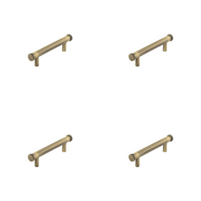 4 PACK Stylish 96mm Antique Brass Cabinet Handle with Knurled Design Kitchen Drawer Pull Handle