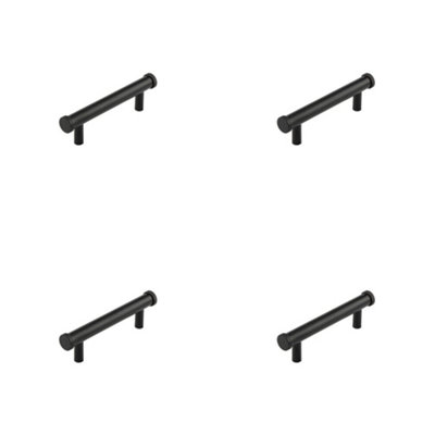 4 PACK Stylish 96mm Black Cabinet Handle for Modern Interiors - Kitchen Drawer Pull Handle