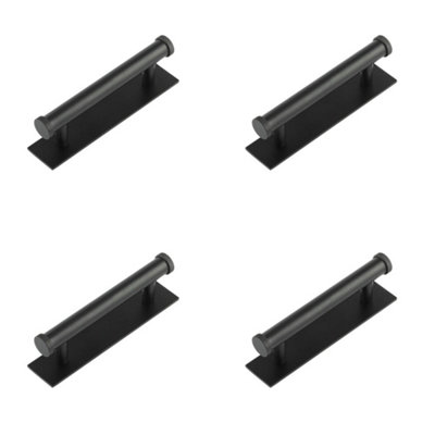 4 PACK Stylish 96mm Cabinet Handle with Matt Black Finish - Kitchen Drawer Pull Handle
