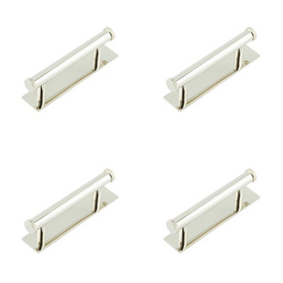 4 PACK Stylish 96mm Cabinet Handle with Polished Nickel Finish - Kitchen Drawer Pull Handle