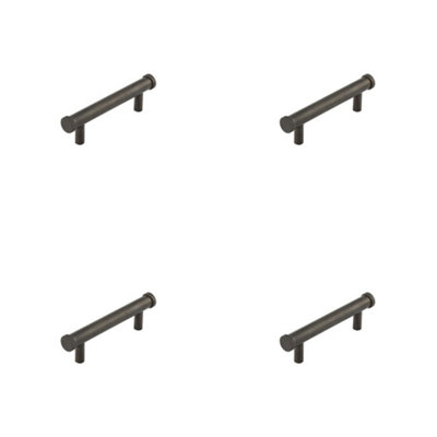 4 PACK Stylish 96mm Dark Bronze Cabinet Handle with Knurled Diamond Design - Kitchen Drawer Pull Handle
