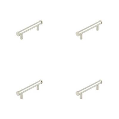 4 PACK Stylish 96mm Polished Nickel Cabinet Handle for Modern and Traditional Decor - Kitchen Drawer Pull Handle