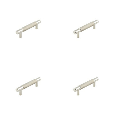 4 PACK Stylish 96mm Polished Nickel Cabinet Handle for Modern Interiors Kitchen Drawer Pull Handle