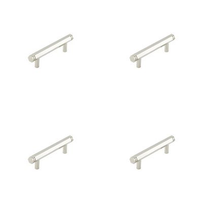 4 PACK Stylish 96mm Polished Nickel Cabinet Handle for Modern Interiors - Kitchen Drawer Pull Handle