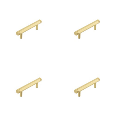 4 PACK Stylish 96mm Satin Brass Cabinet Handle for Modern Interiors - Kitchen Drawer Pull Handle