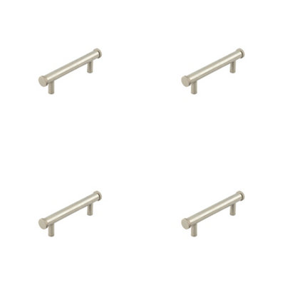 4 PACK Stylish 96mm Satin Nickel Cabinet Handle with Knurled Design Kitchen Drawer Pull Handle