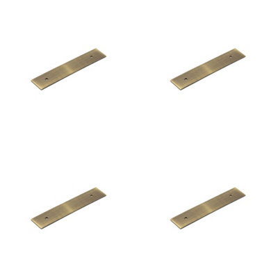 4 PACK Stylish Antique Brass Backplates for Cabinet Handle - 140x30mm - Kitchen Drawer Pull Handle