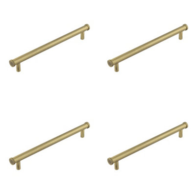 4 PACK Stylish Antique Brass Cabinet Handle with 224mm Center - Kitchen Drawer Pull Handle
