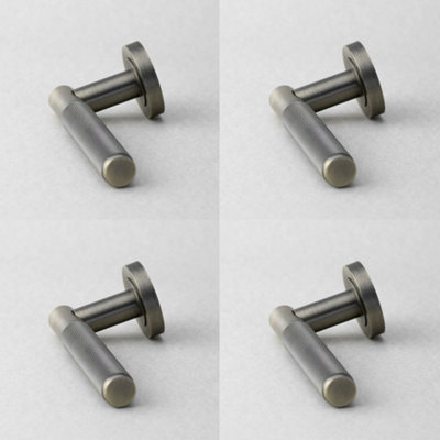 4 PACK Stylish Antique Brass Knurled Door Handle for Modern Interiors - Interior Handle