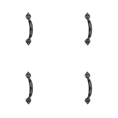 4 PACK Stylish Black Tear Cabinet Handle 185x50mm for Elegant Interiors - Kitchen Drawer Pull Handle