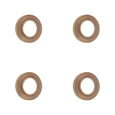 4 PACK Stylish Chamfered Outer Roses in Antique Brass Finish - Grade 304 - Door Handle