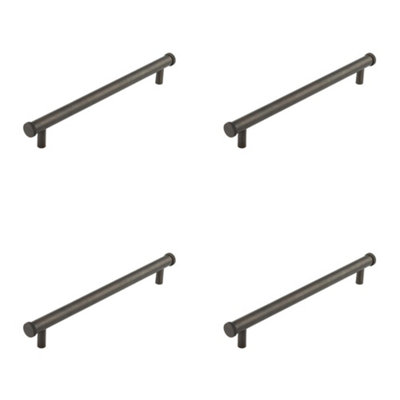 4 PACK Stylish Dark Bronze Cabinet Handle with 224mm Centers Kitchen Drawer Pull Handle