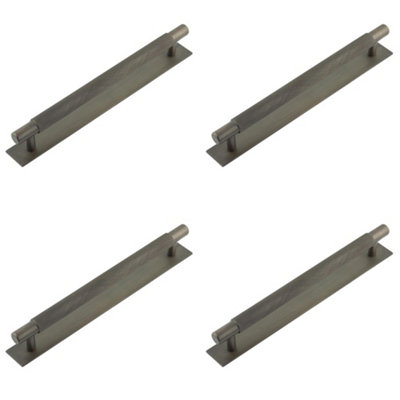 4 PACK Stylish Dark Bronze Cabinet Handle with 224mm Centers - Kitchen Drawer Pull Handle