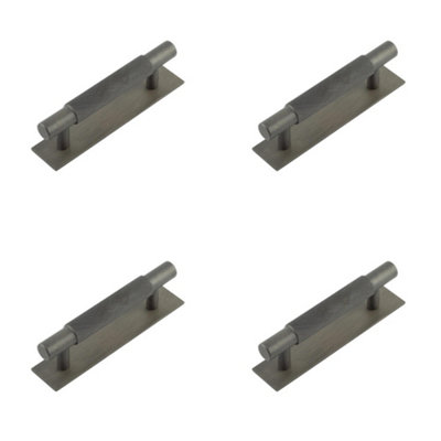4 PACK Stylish Dark Bronze Cabinet Handle with 96mm Centers - Kitchen Drawer Pull Handle