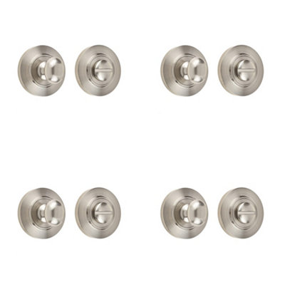 4 PACK Stylish Inner Turn & Release Lock in Satin Nickel Finish - Door Handle
