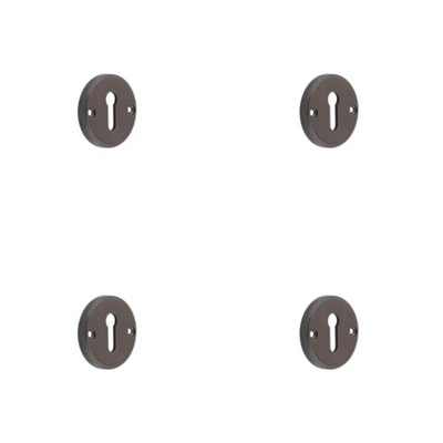 4 PACK Stylish Knurled Standard Keyway Escutcheon in Dark Bronze Finish ...