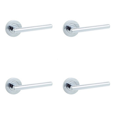 4 PACK Stylish Polished Chrome Door Handle for Modern Interiors Interior Handle