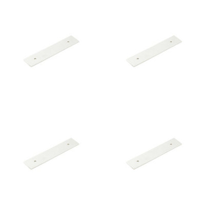 4 PACK Stylish Polished Nickel Backplates for Cabinet Handle 140x30mm - Kitchen Drawer Pull Handle