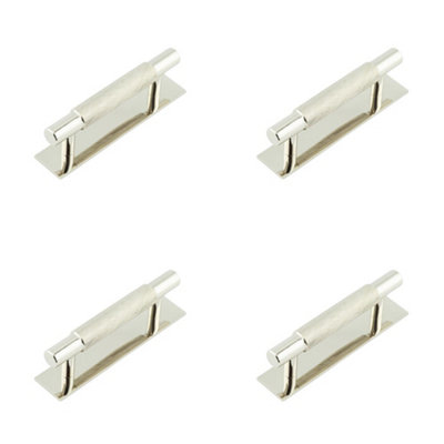 4 PACK Stylish Polished Nickel Cabinet Handle with 96mm Centers - Kitchen Drawer Pull Handle