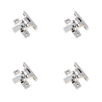 4 PACK Stylish Polished Nickel Fasteners Pattern 2 for Modern Interiors - Window Fastener