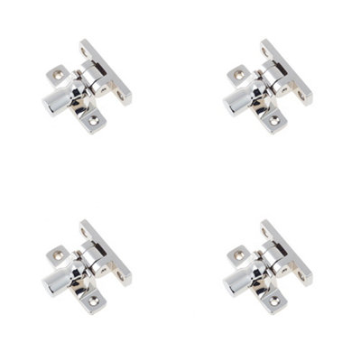 4 PACK Stylish Polished Nickel Fasteners with Unique Pattern 1 - Window Fastener